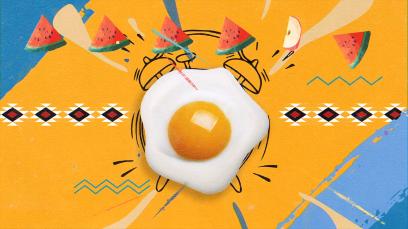 Good Morning Kuwait — Fried egg framed by a yellow alarm clock